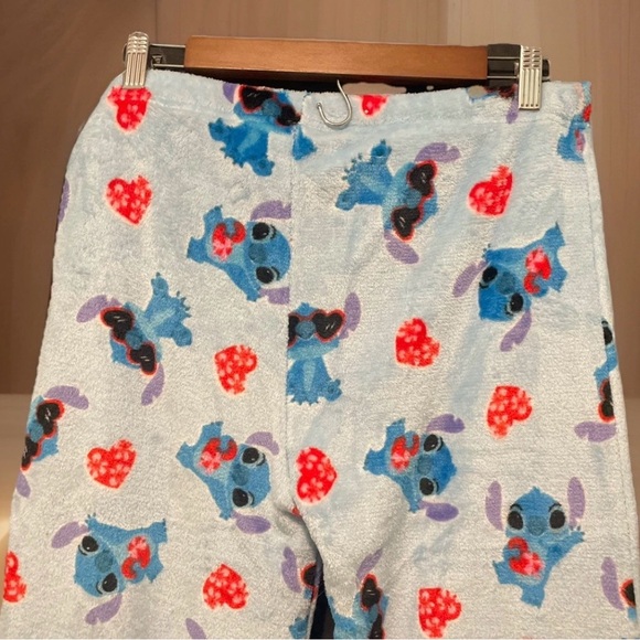 Disney Stitch Light Blue Pajama Pants XL Lilo & Stitch Adult ,valentines,hearts - Picture 4 of 9